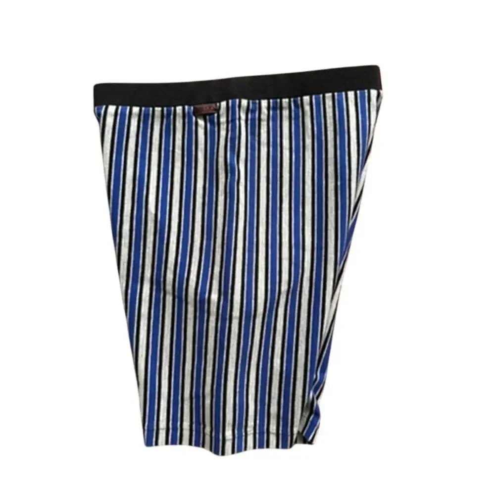 Vintage 80s 90s Marika Blue Striped Coolmax Bike Shorts High Waist M